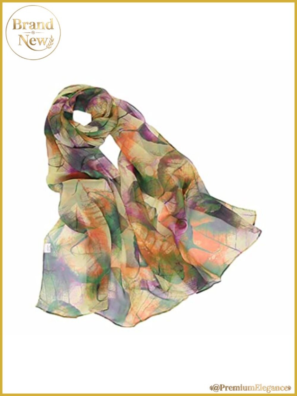 Floral Print Sheer Scarf Lightweight Shawl Wrap 63x19.68 Inch